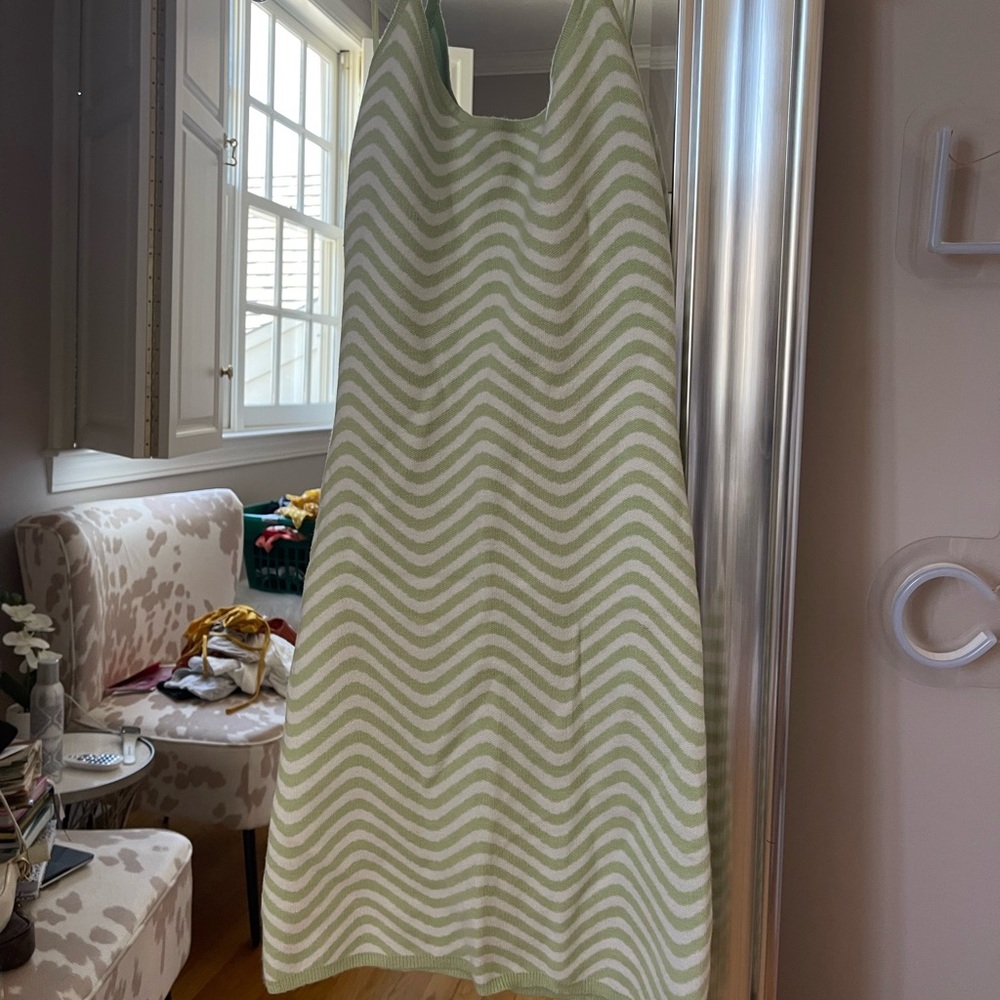 PacSun Green Striped Halter Dress